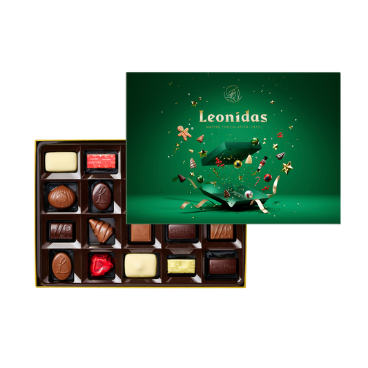 Coffret rectangle Noel Vert 255g