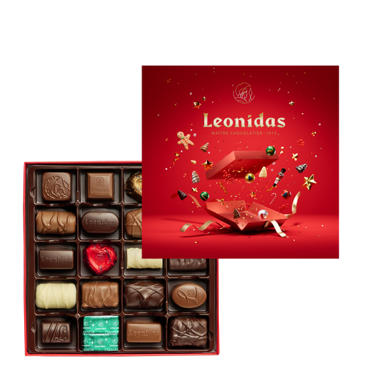 Coffret carré Noël Rouge 300g