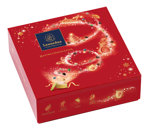 Coffret carré Noël Rouge 600g